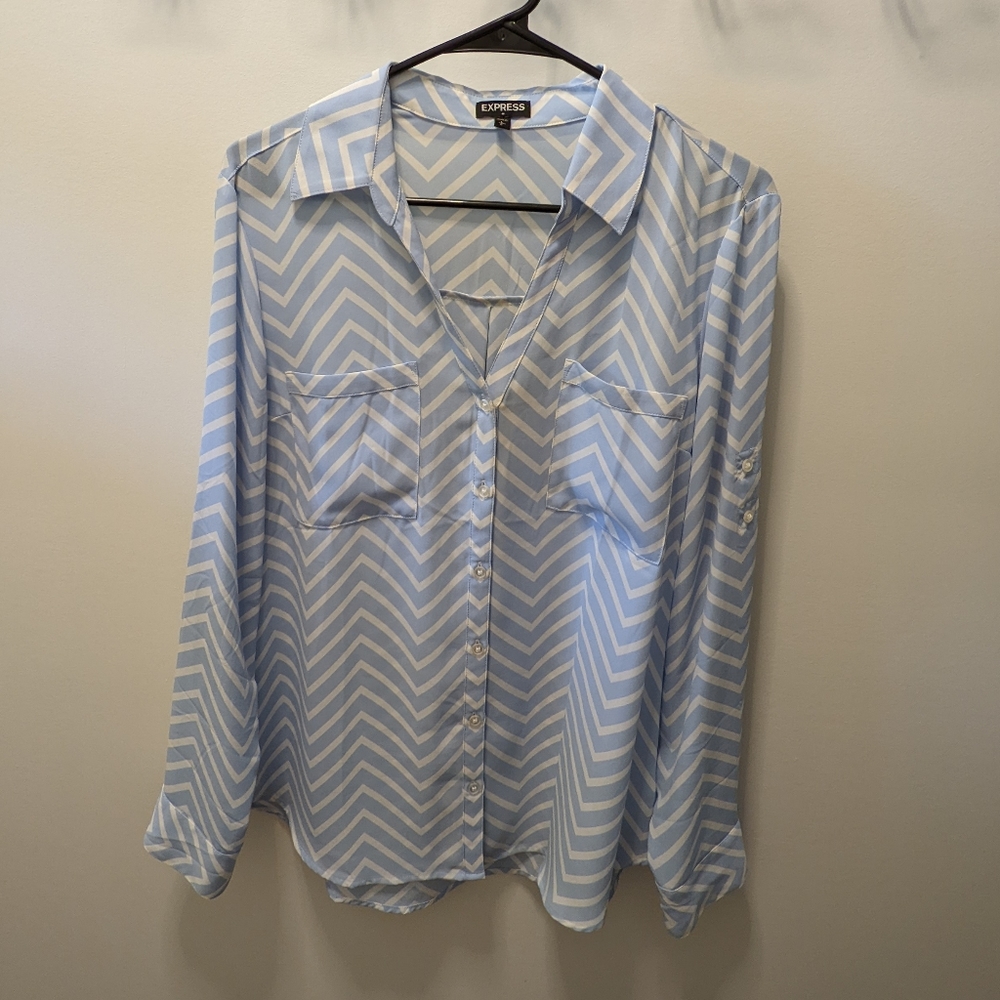 Large Light Blue Chevron Express Portifino Shirt
